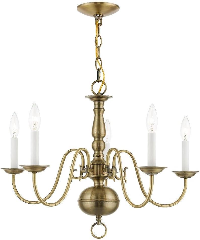 Livex Lighting Williamsburgh 5 - Light Chandelier in  Antique White