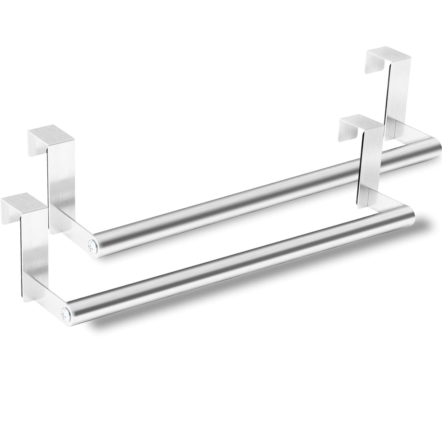 Suploo AUMJJE19 2 Pack Stainless Steel Over Door Towel Rack Bar Holders