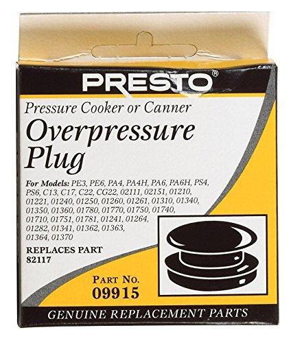 Presto 09915 Pressure Cooker/Canner Overpressure Plug, Neoprene, Each