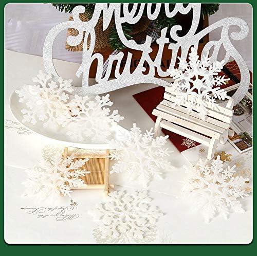 Large White Glittered Plastic Snowflake Hanging Ornaments Set