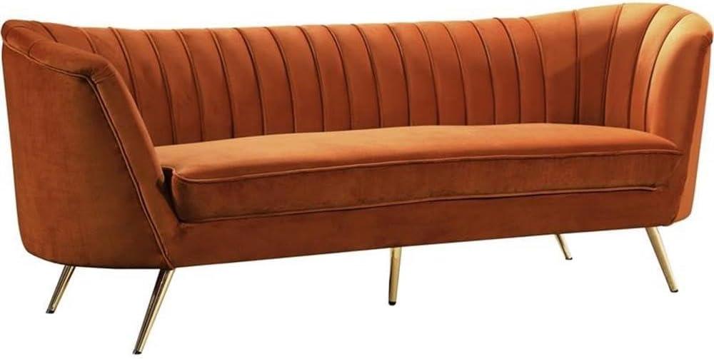 Meridian Furniture Margo Cognac Velvet Sofa