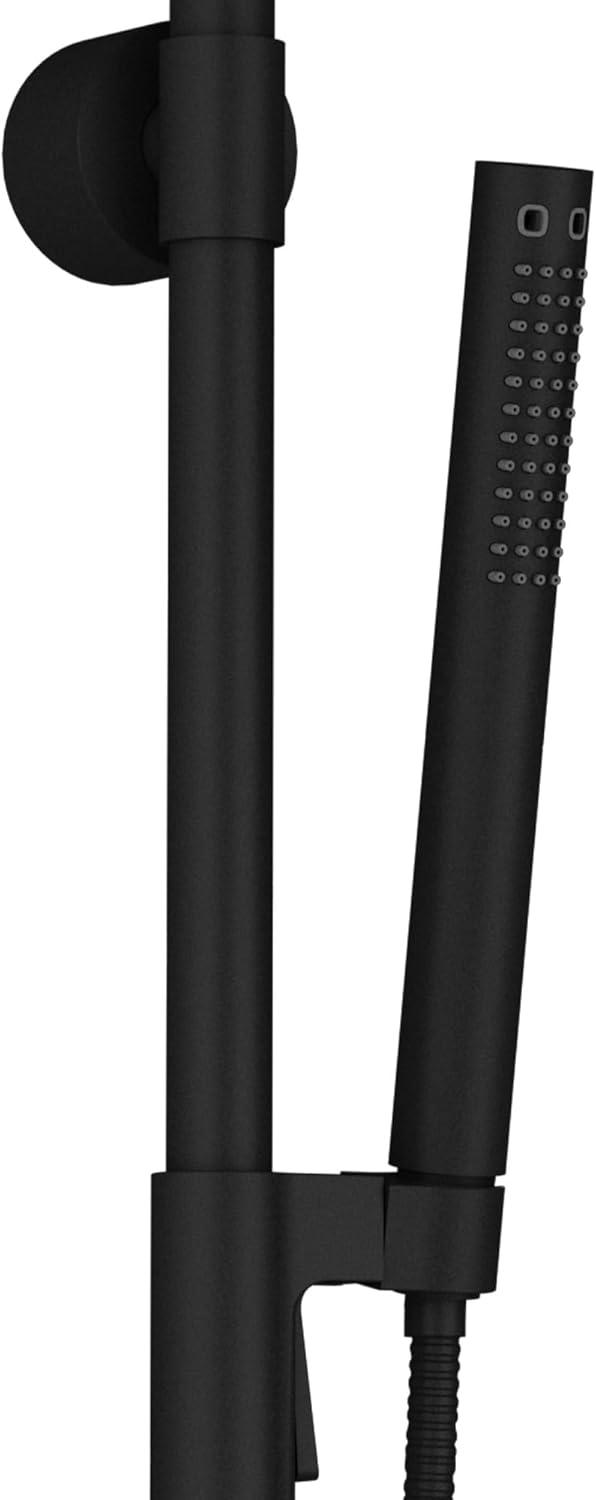 Matte Black Dual Shower System with Adjustable Slide Bar