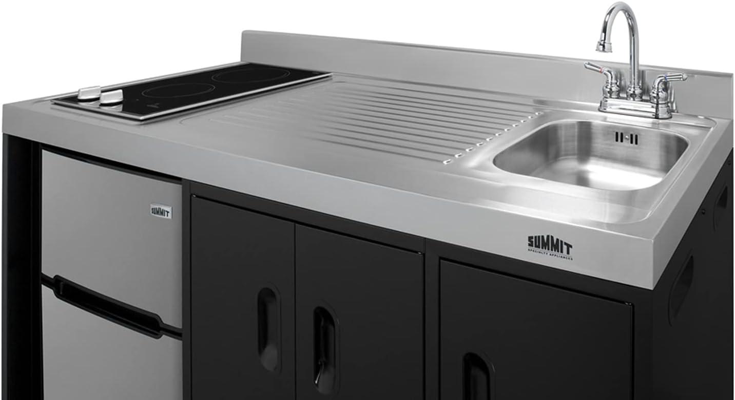 Summit Ck54sinkr 54 Inches Wide Kitchenette - Stainless Steel