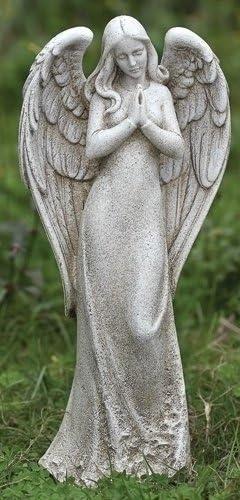 Roman Praying Angel in Gown Outdoor Garden Statue - 14.5"