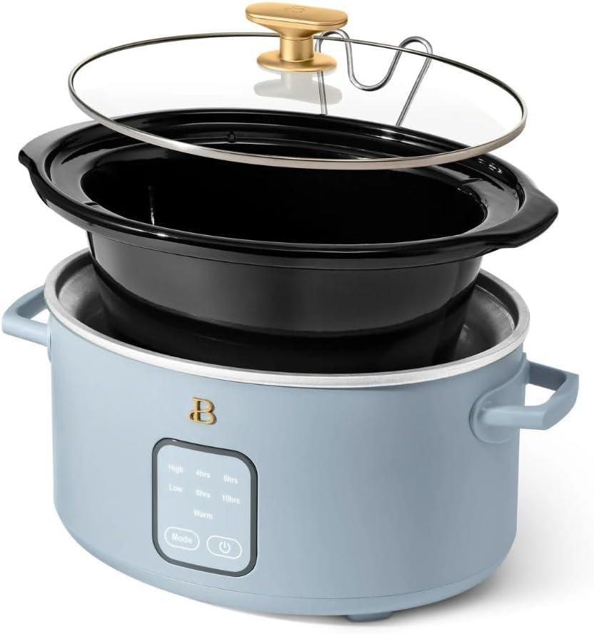 Beautiful 4Qt Slow Cooker with Touch-Activated Display, White Icing by Drew Barrymore