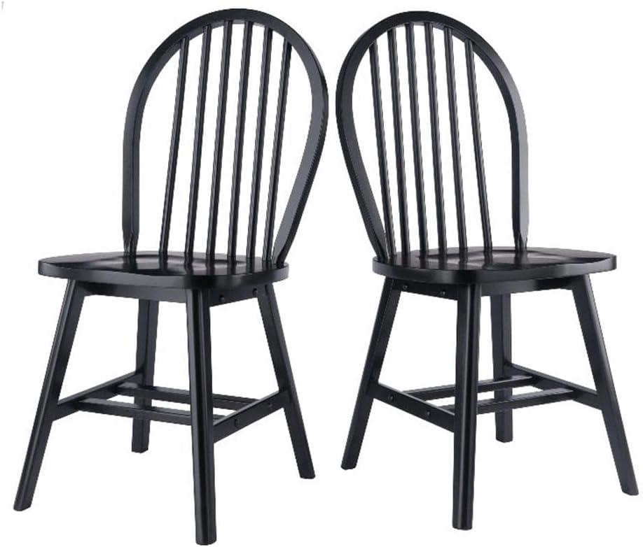 Winsome Black High Back Windsor Wood Side Chair Set