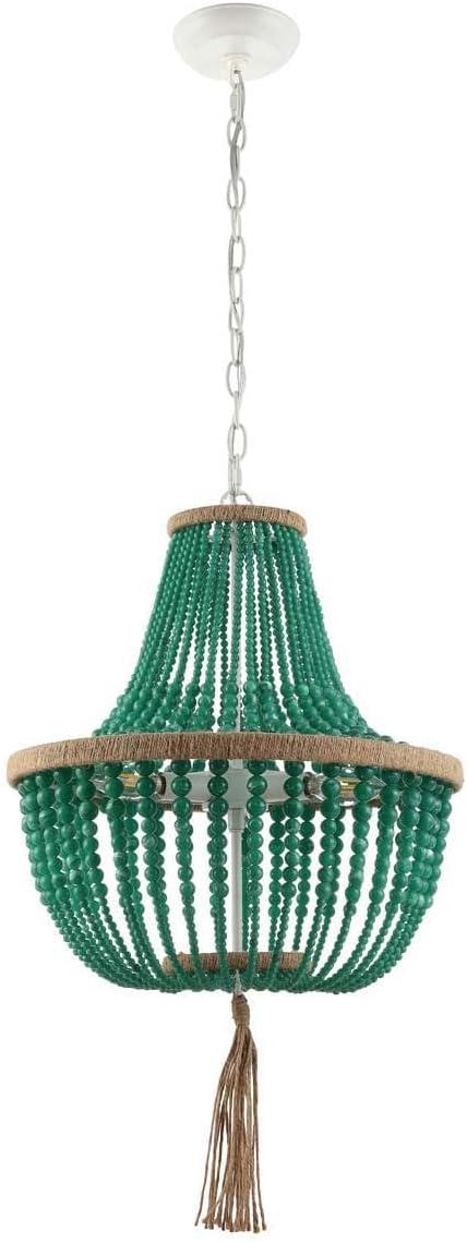 Lush Kristi Beads Pendant Lamp - LIT4477 - Green - Safavieh
