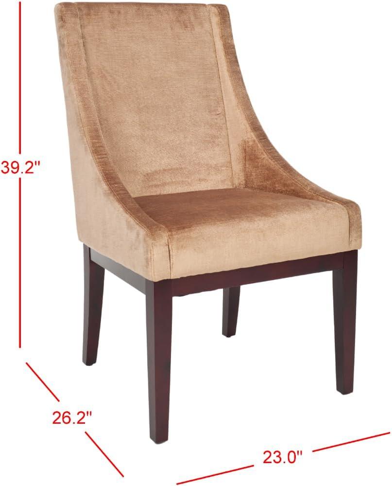 SAFAVIEH Velvet Sloping Arm Chair Champagne