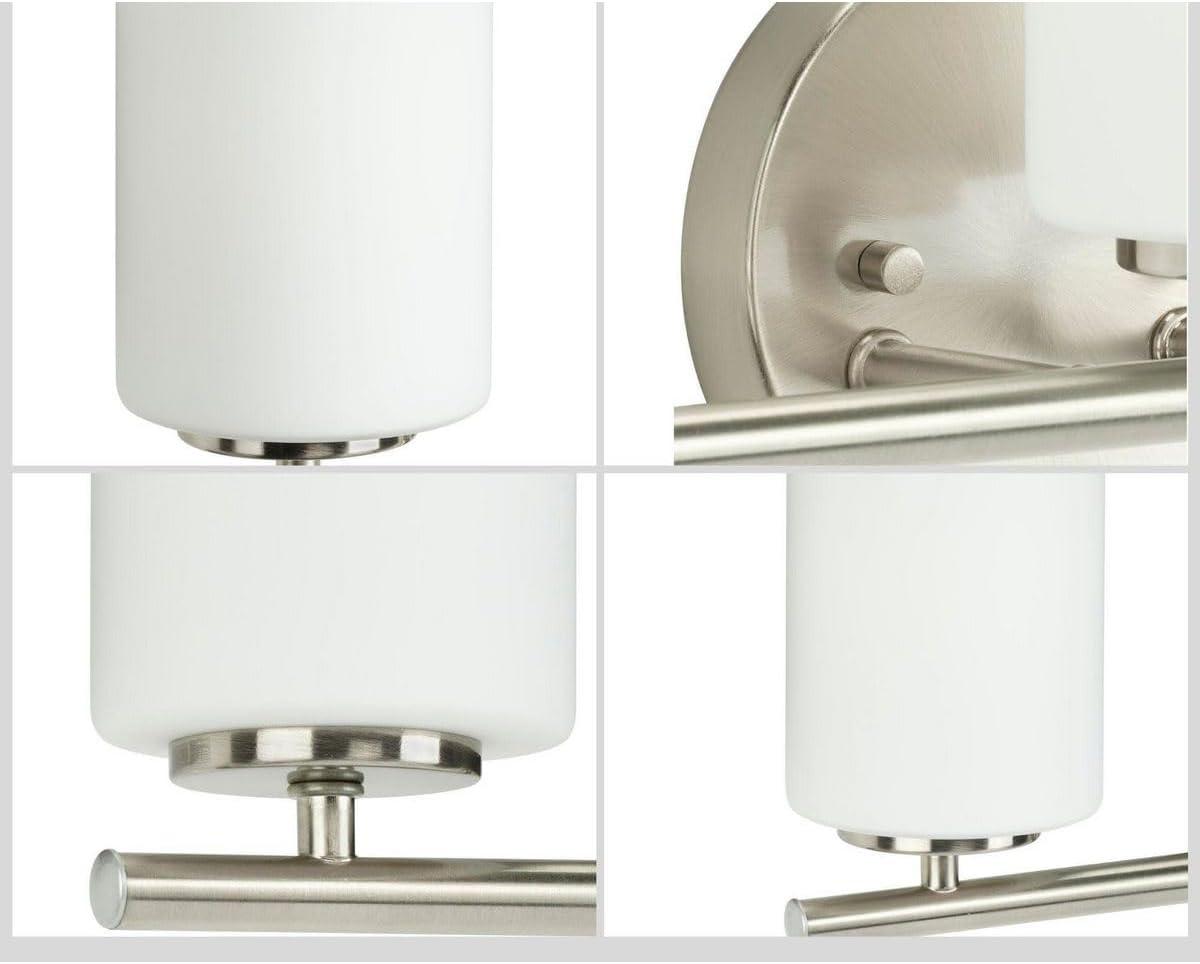 Progress Lighting Replay Collection 3-Light Bath Vanity, Brushed Nickel, Shade Included