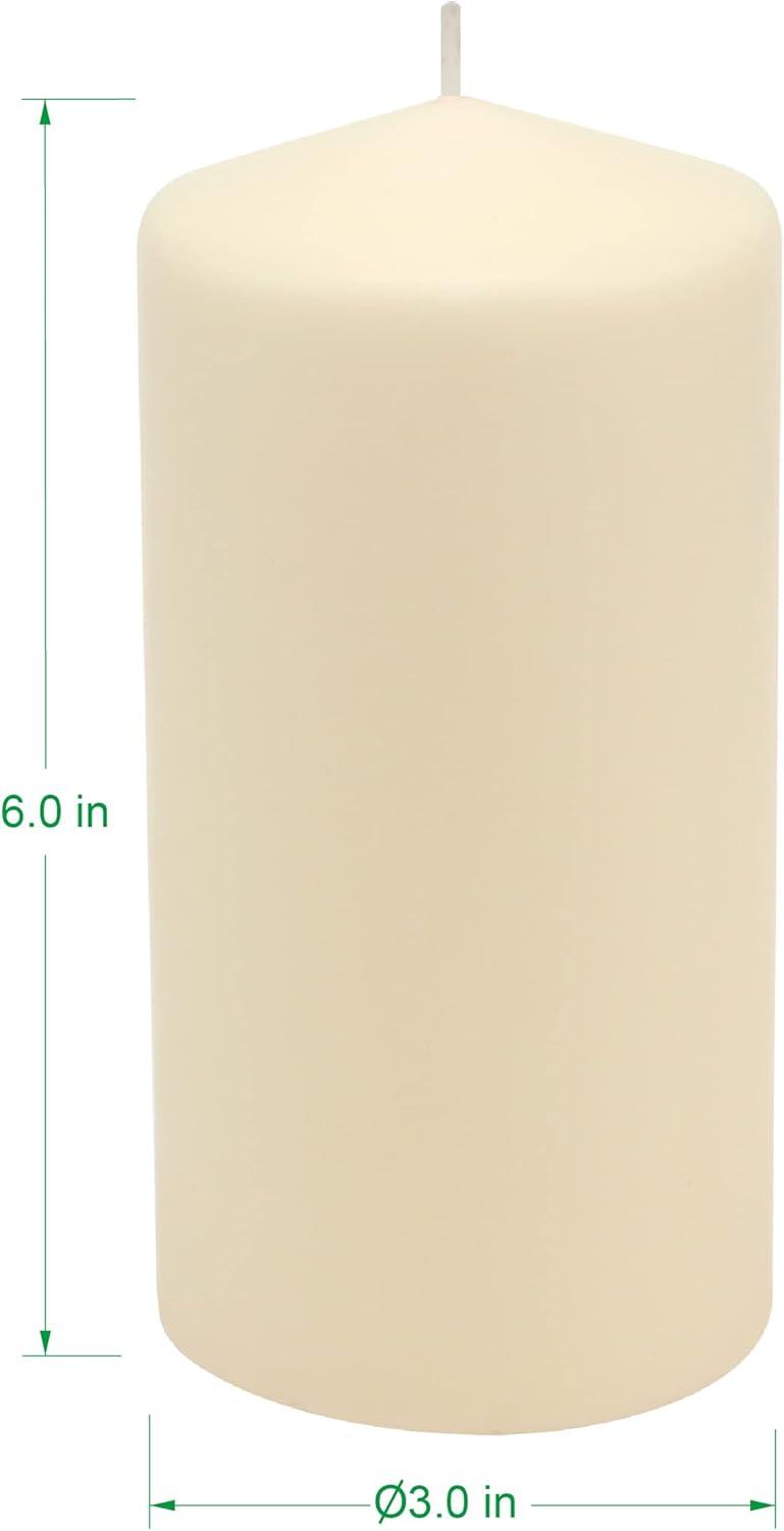 Stonebriar 3" x 6" Unscented 1-Wick Ivory Pillar Candles, 6 Pack