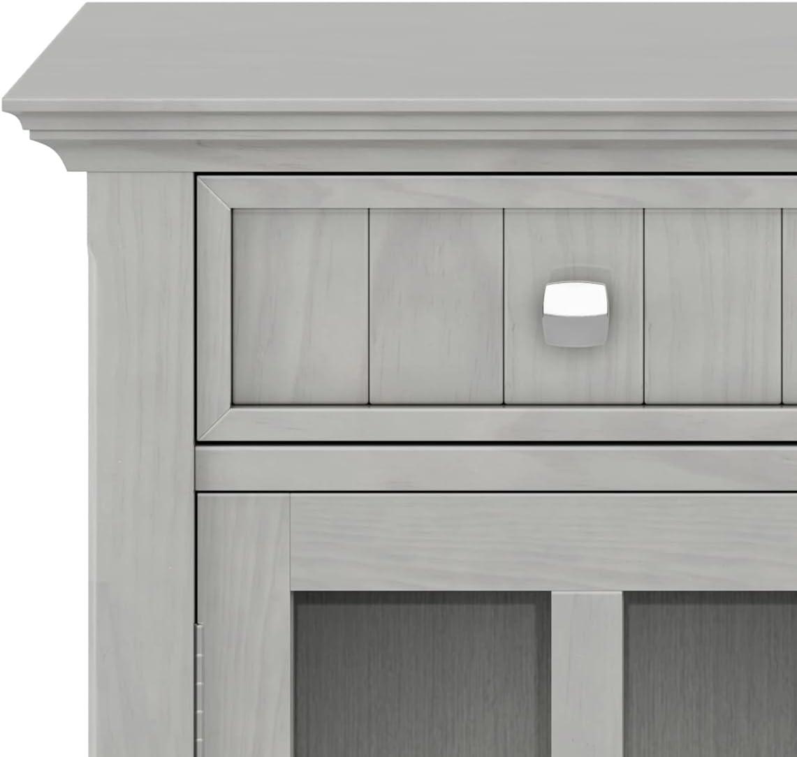 Simpli Home Acadian 36"W Solid Wood 2-Shelf Entryway Storage Cabinet with Glass Doors and 2 Drawers
