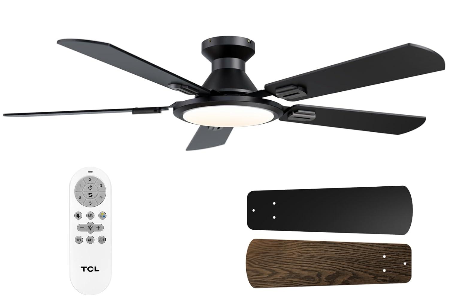 MAXAYA Ceiling Fan With LED Light 22 Inch Large Air Volume ...
