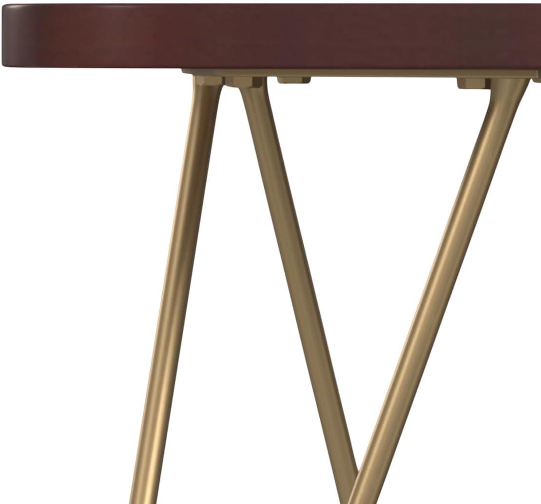 Simpli Home Patrice Solid Mango Wood Mid-Century Modern End Table with Unique Shaped Top and Hairpin Legs & Reviews | Wayfair