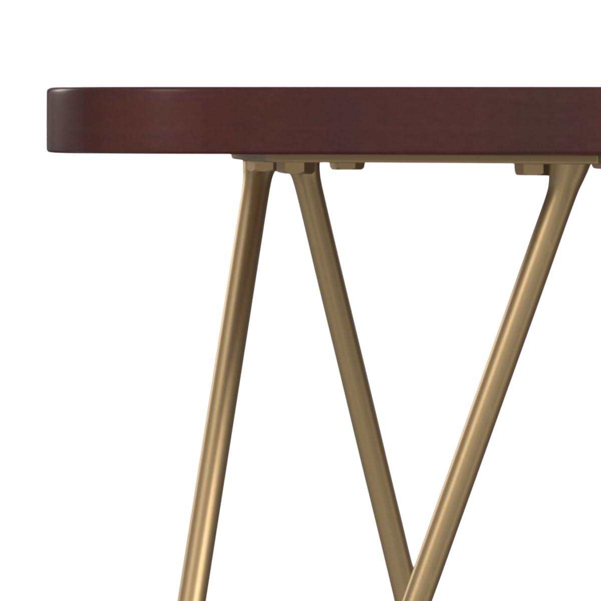 Simpli Home Patrice Solid Mango Wood Mid-Century Modern End Table with Unique Shaped Top and Hairpin Legs & Reviews | Wayfair