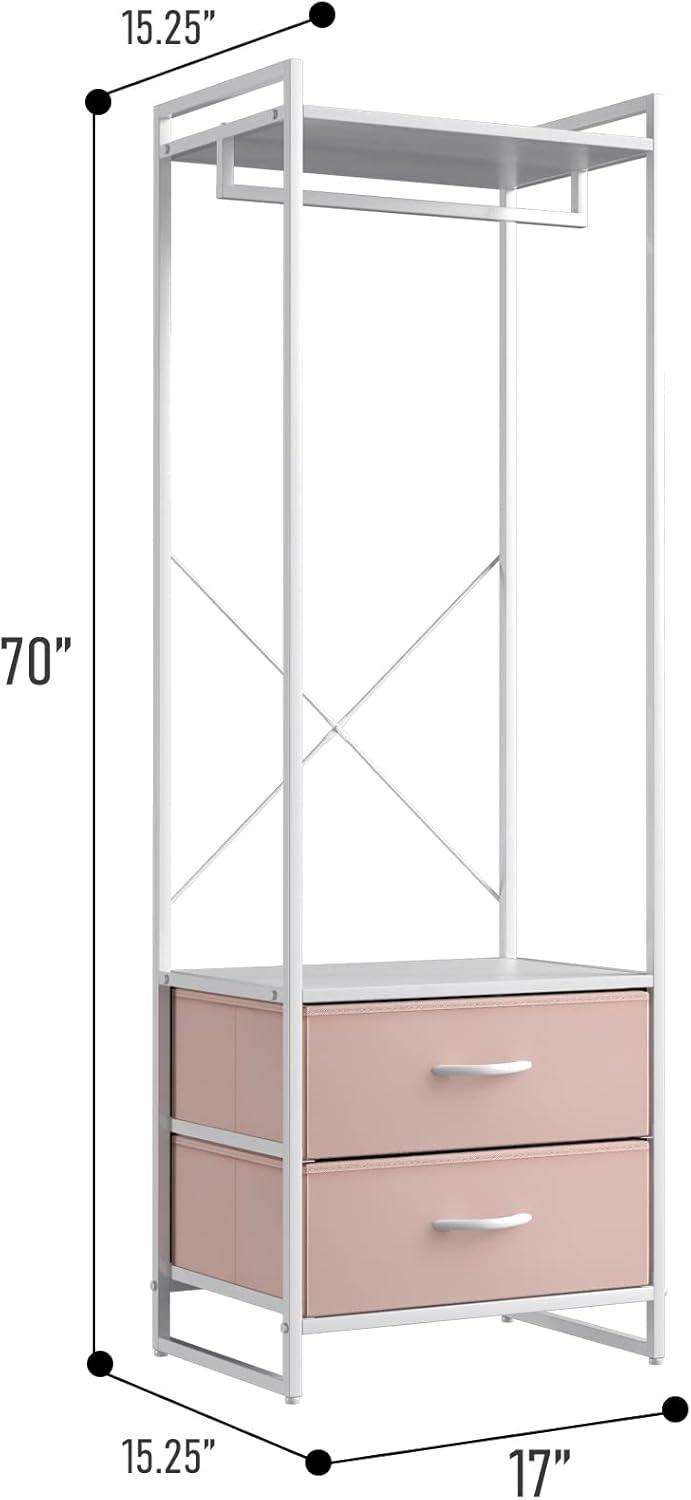 Sorbus Sorbus 2 Drawer Clothing Rack with Wood Top and Steel Frame