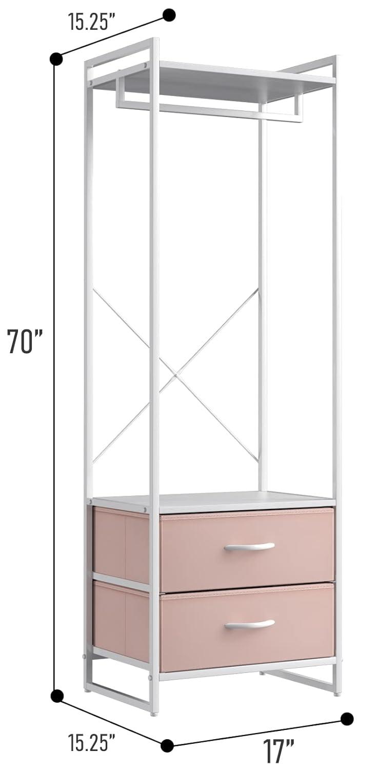 Sorbus Sorbus 2 Drawer Clothing Rack with Wood Top and Steel Frame