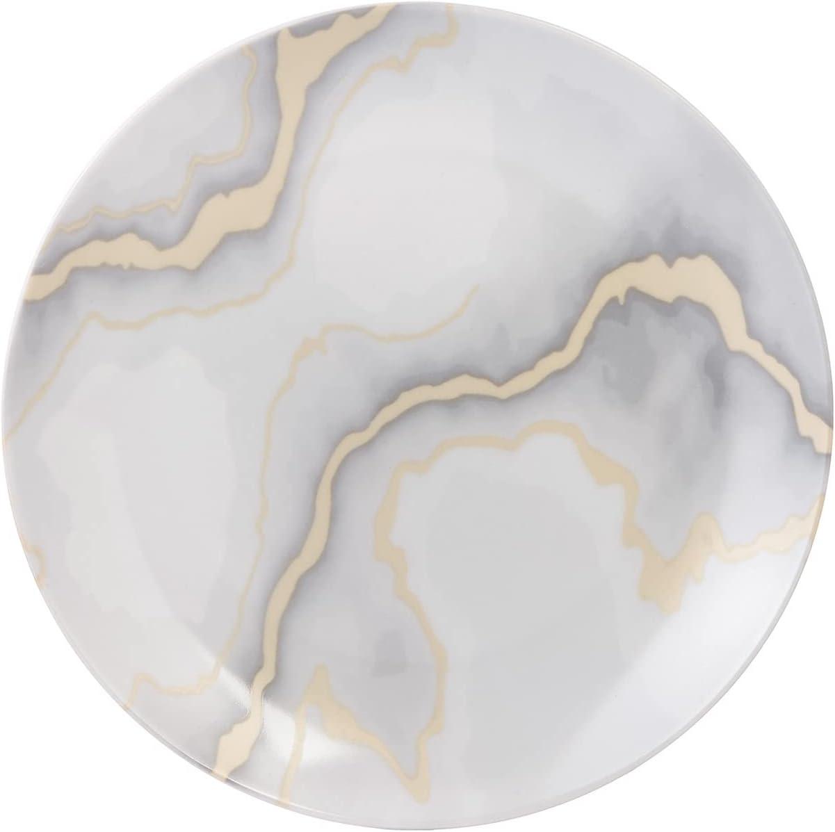 Safdie & Co. Ceramic Dinnerware Set Dishwasher Safe 19 lb. 16-Piece Dish Set, Electric Marble