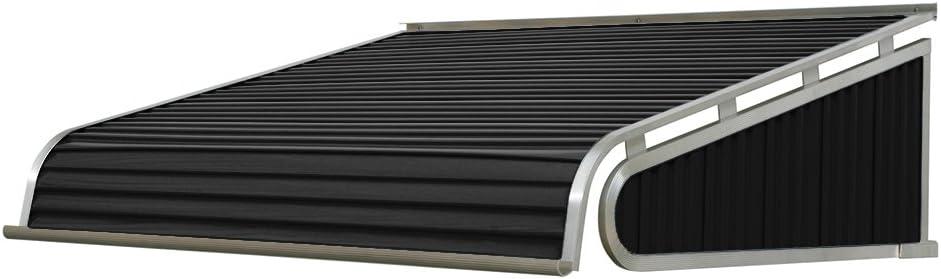 4 ft. 1500 Series Door Canopy Aluminum Fixed Awning (12 in. H x 42 in. D) in Black