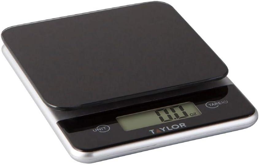 Taylor Digital Kitchen Glass Top 11lb Food Scale Black