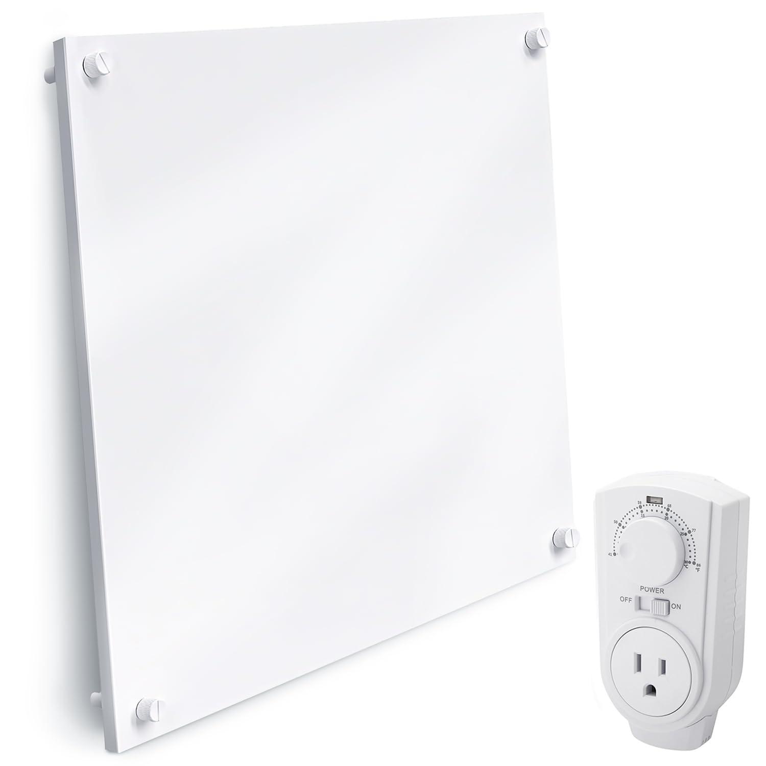 Wall Mount Space Heater Panel- 400 Watt Convector Heater, 120V Electric Heat Reflector | Ideal for 200 Sq Ft Room