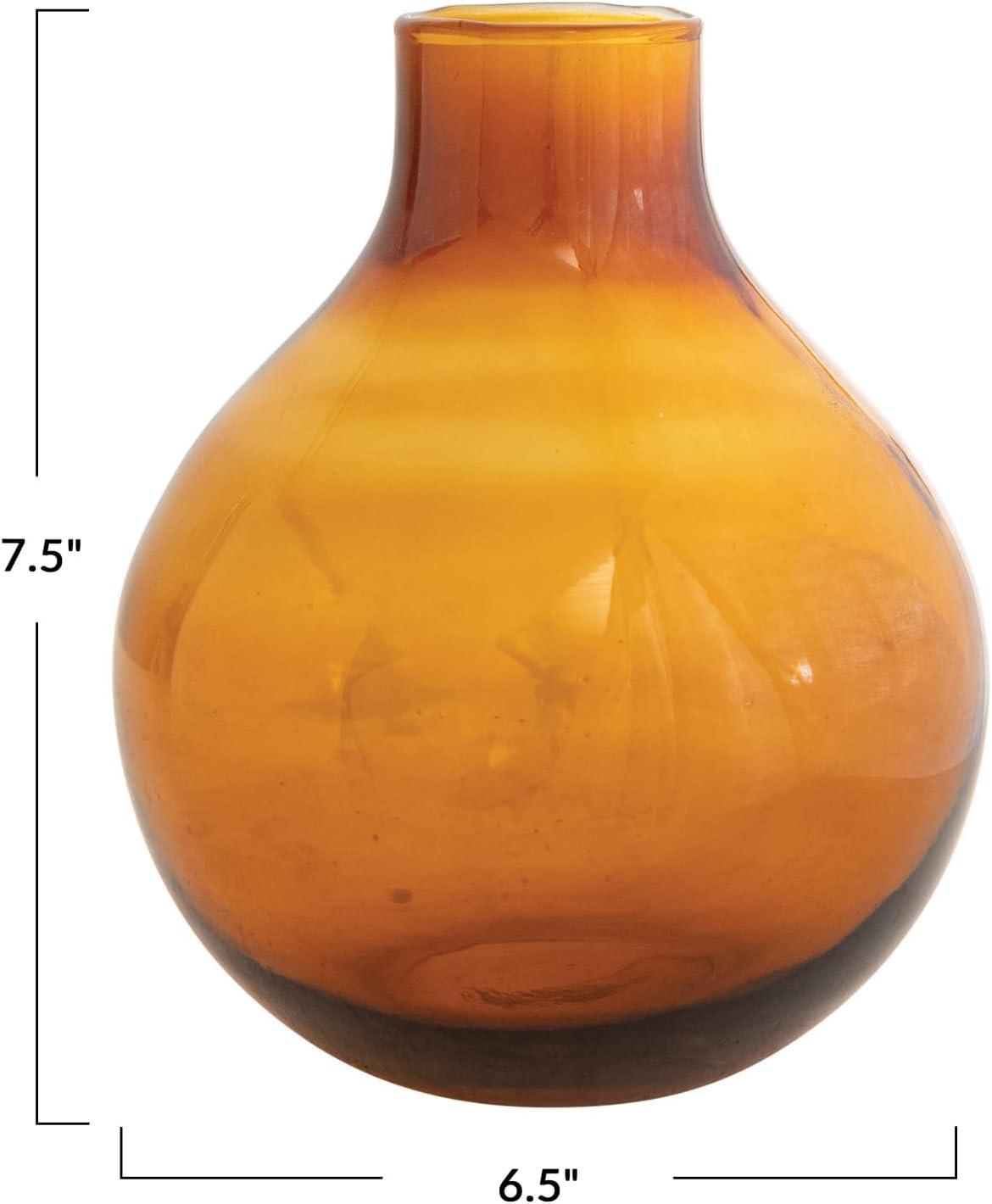 Contemporary Bold Hue Spherical Glass Vase 6.5"