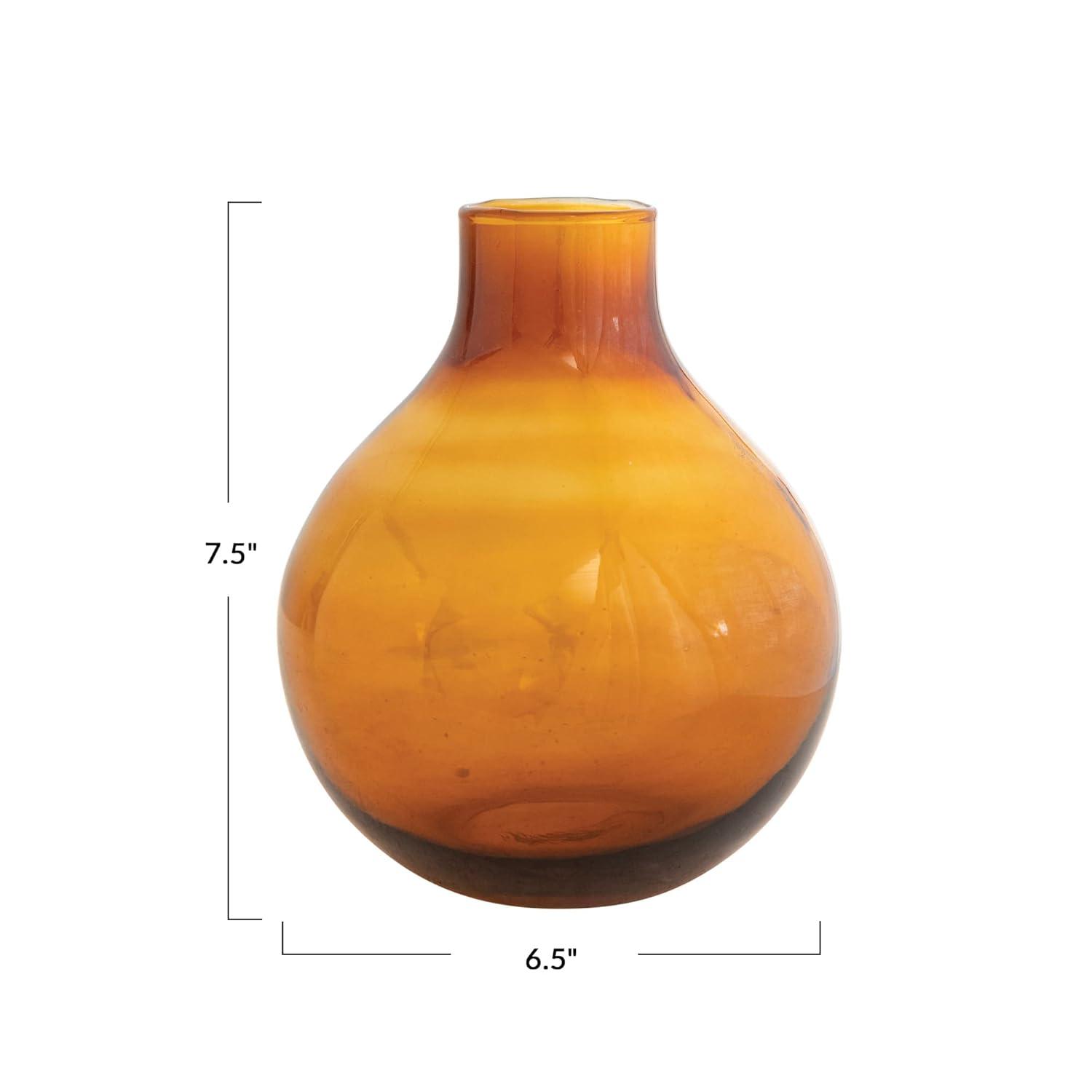 Contemporary Bold Hue Spherical Glass Vase 6.5"