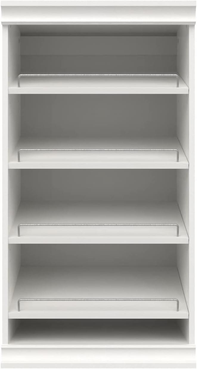 White Stackable Wood and Metal Shoe Shelf Unit