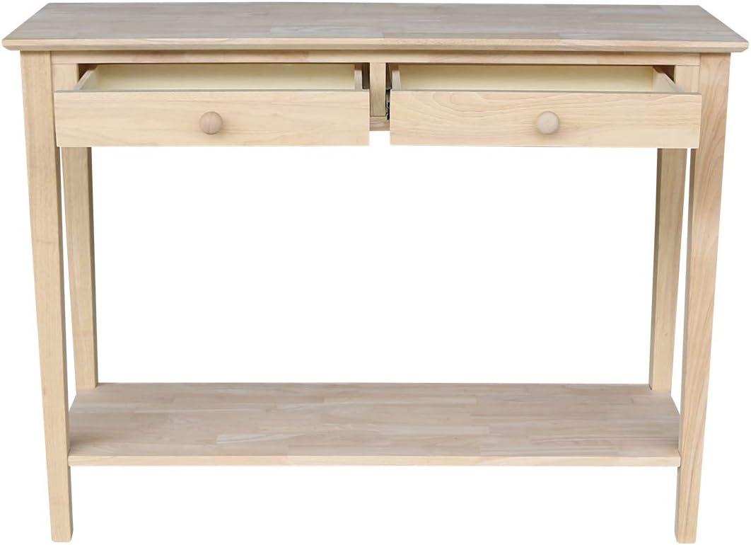 International Concepts Spencer Server-Wood: Hardwood Entryway Table with Drawers & Fixed Shelf