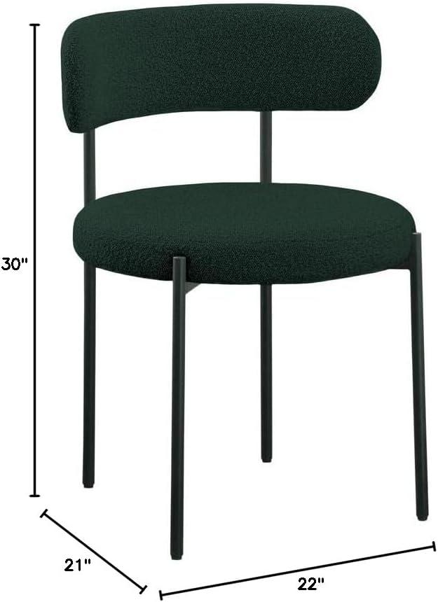 Meridian Furniture Beacon Green Boucle Fabric Dining Chair