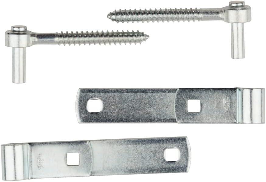 National Hardware 1-1/4 in. W X 6-1/4 in. L Zinc Plated Steel Screw Hook/Strap Hinges 2 pk