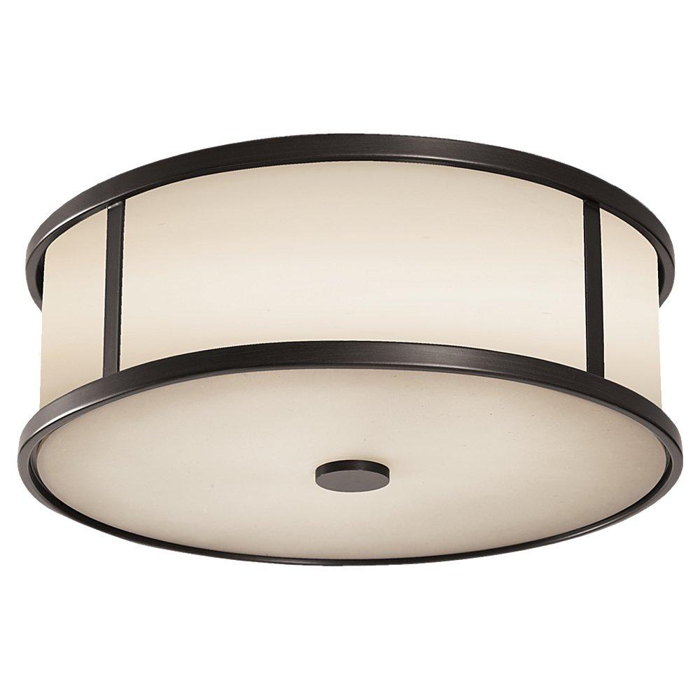 Espresso Finish Dakota Drum Ceiling Light with White Opal Glass