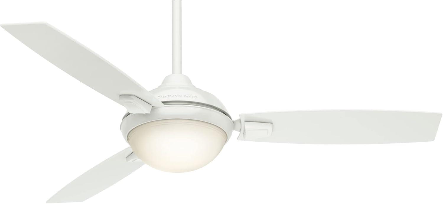 Verse 54" Fresh White Low Profile Outdoor Ceiling Fan with LED Light