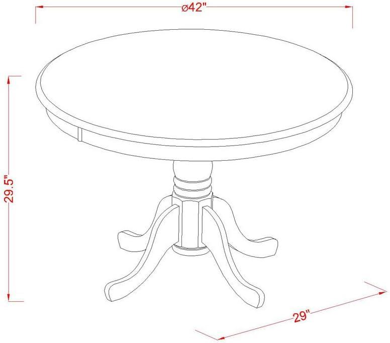 East West Furniture Hartland Round Wood Dining Table in Mahogany