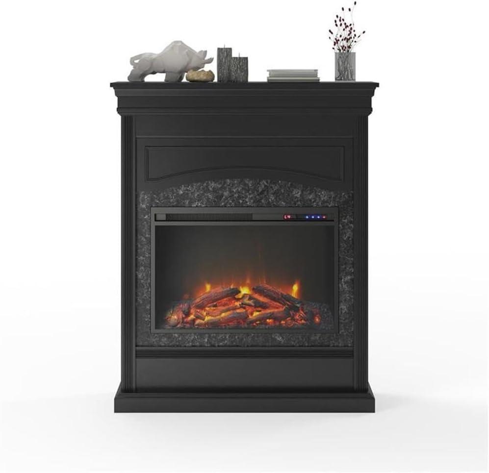 Lamont Black Electric Fireplace with 11 Heat Settings