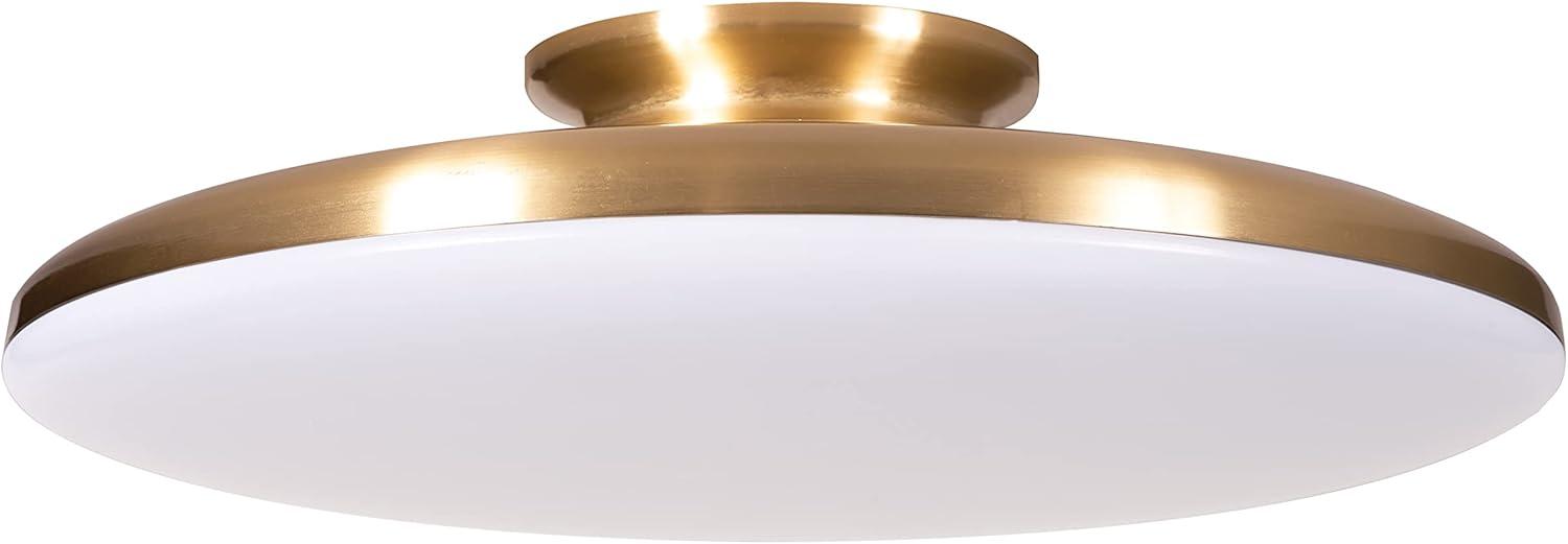 AFX  Skye LED Flush Mount with White Acrylic 25 Satin Brass Medium 15 inch Satin Brass