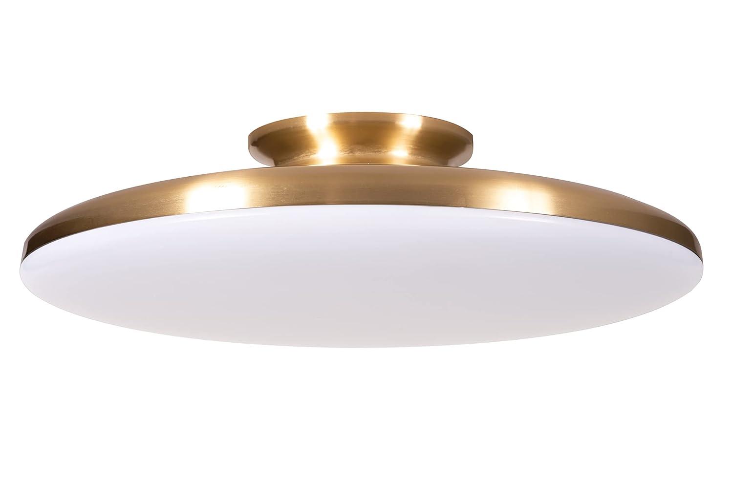 AFX  Skye LED Flush Mount with White Acrylic 25 Satin Brass Medium 15 inch Satin Brass