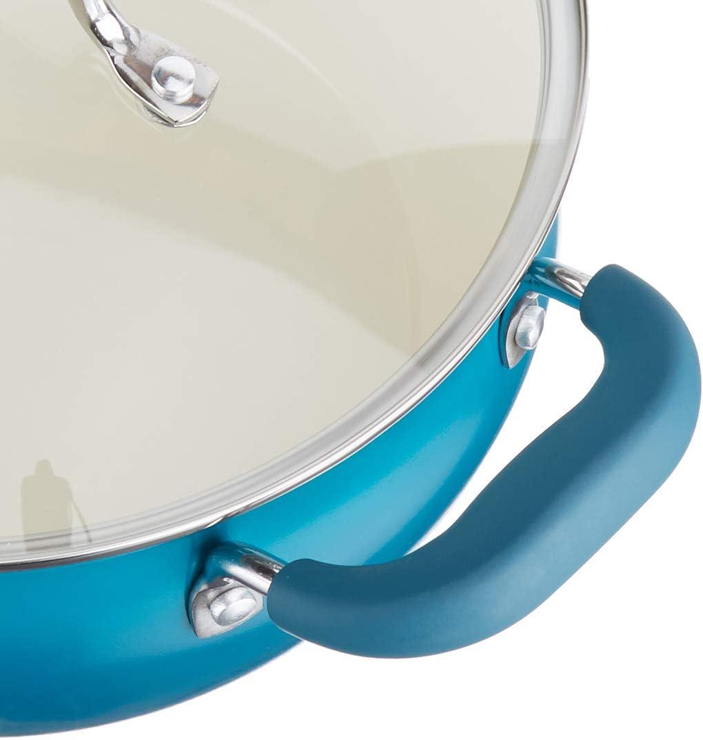 Oster Corbett 8 Piece Nonstick Aluminum Cookware Set in Teal