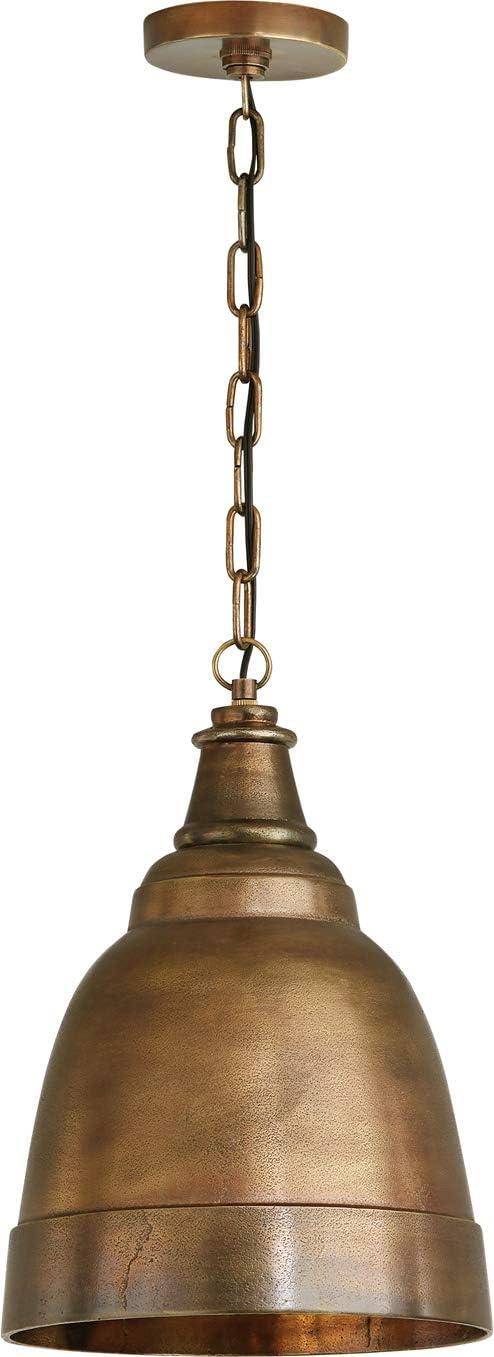 Oxidized Brass Industrial Bell Pendant Light