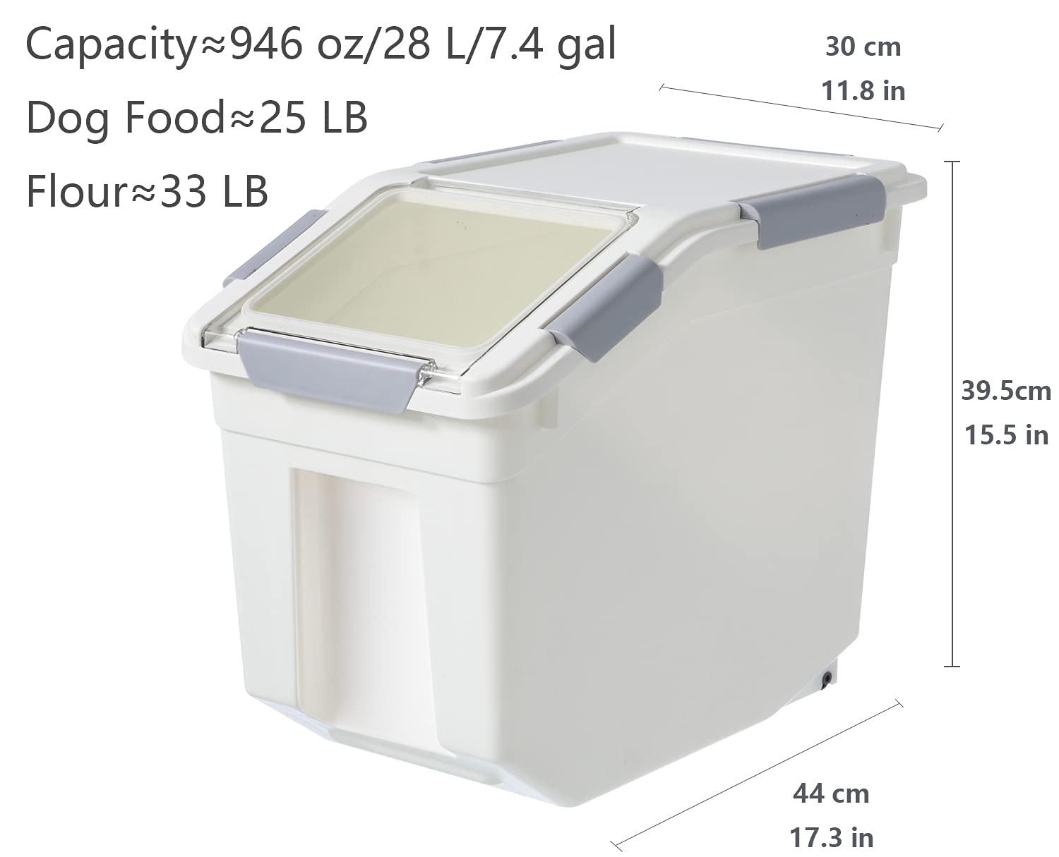 2 Pack Dog Food Storage Container With Scoop,Large Airtight Pet Dog Food Bin,Container For Dog Treats Rice,Dog Cat Dry Food Bin,Baking Supplies,Flour,Rice,Kitchen Pantry Cereal(10 LB)