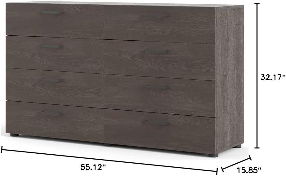 Tvilum Dallas 8-Drawer Double Dresser for Adults, Dark Chocolate