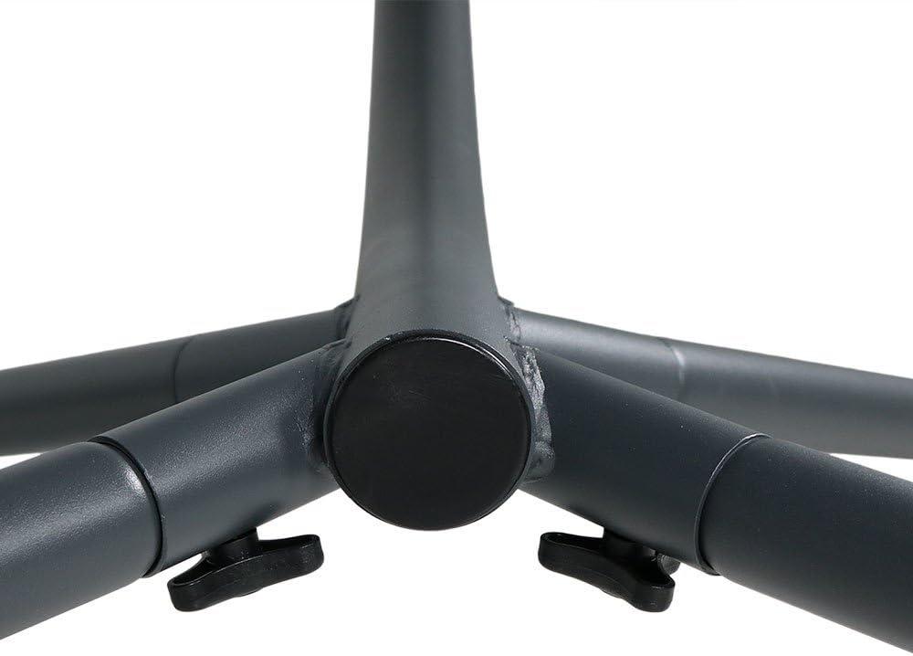 Arlmont & Co. Sadie Steel Outdoor Floating Chaise Lounge Chair with Stand and Canopy - Red