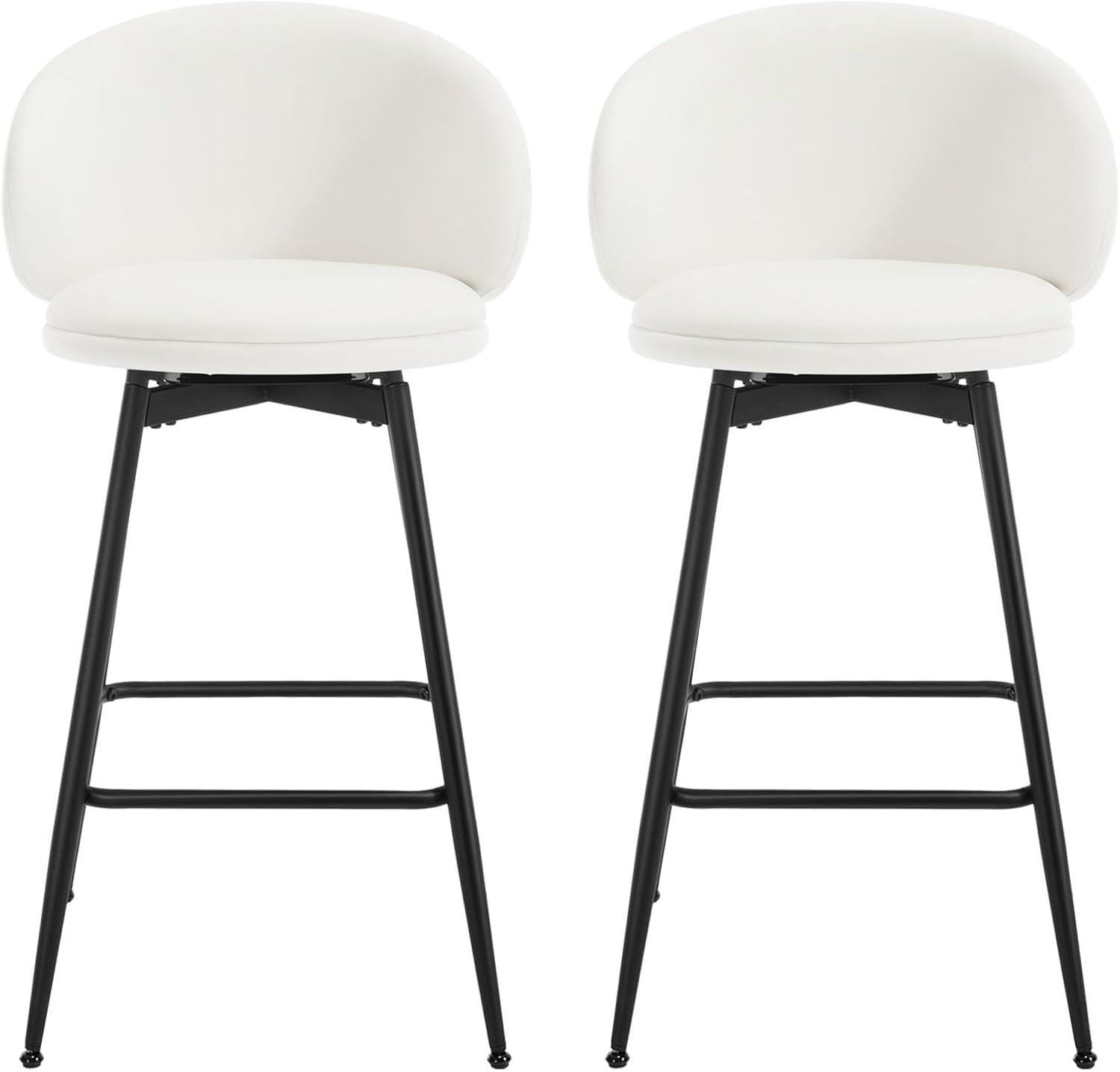 Corrigan Studio® Swivel Upholstered Counter Height Bar Stools (Set of 2)