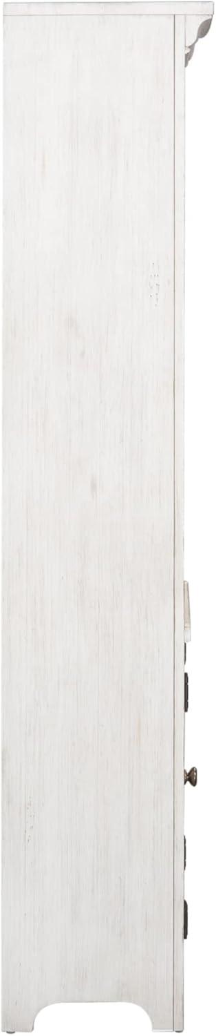 78 in. White and Chestnut Adjustable Farmhouse Bookcase