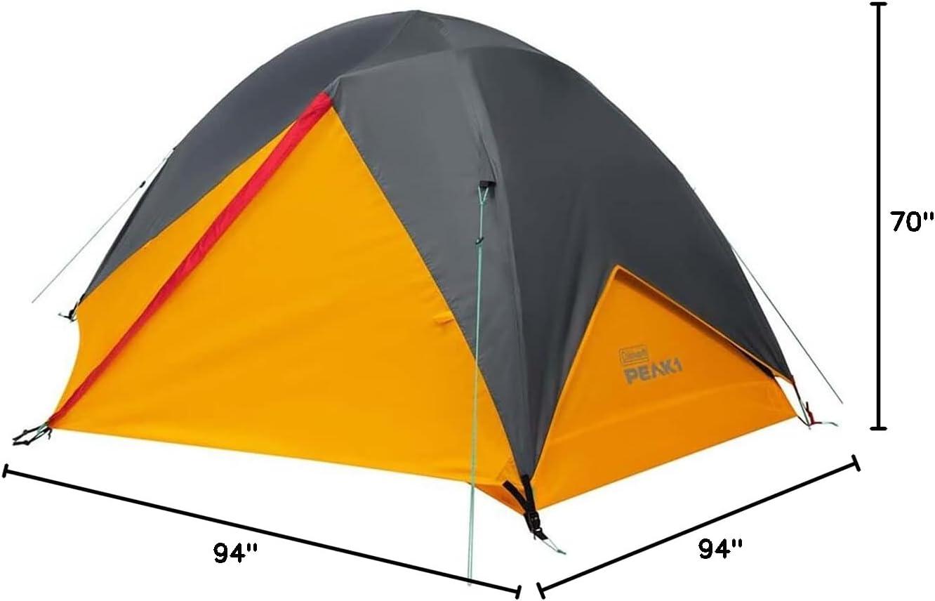 Coleman PEAK1 4-Person Orange Dome Tent with Vestibule