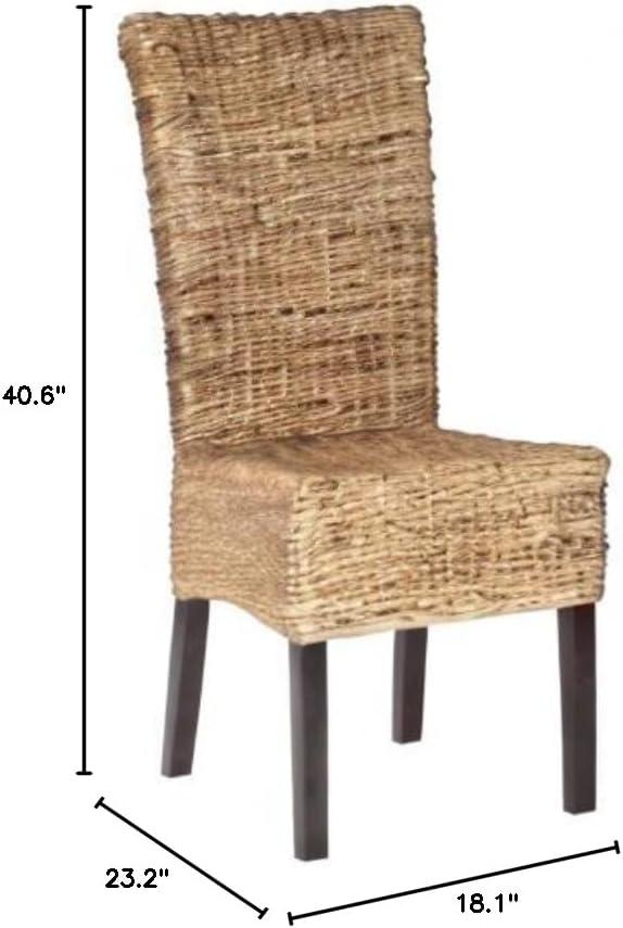 Kiska 18" H Rattan Side Chair (Set of 2) - FOX1021 - Dark Brown - Safavieh Couture