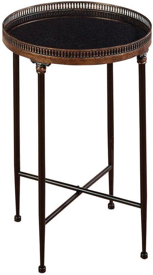 Traditional Iron Accent Table Black - Olivia & May