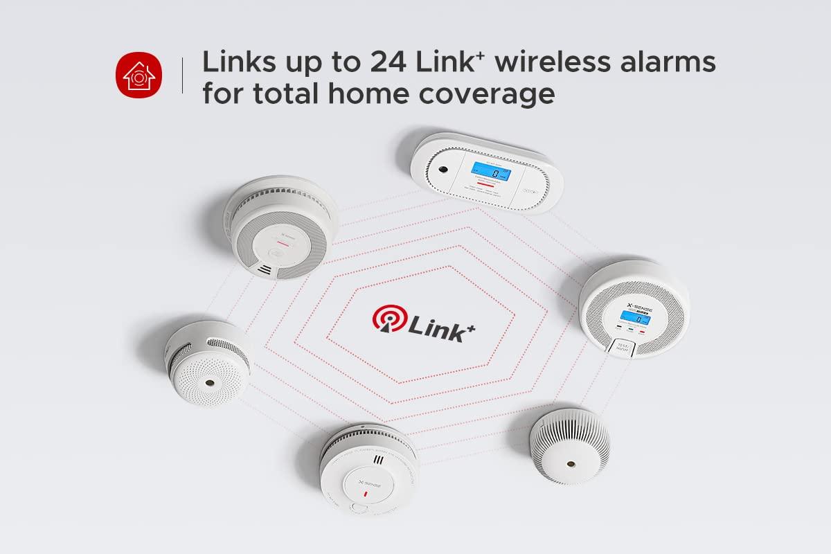 X-Sense Wireless Interconnected Combination Smoke and Carbon Monoxide Detector, 10-Year Battery Powered Fire and CO Alarm, SC06-W, Pack of 1