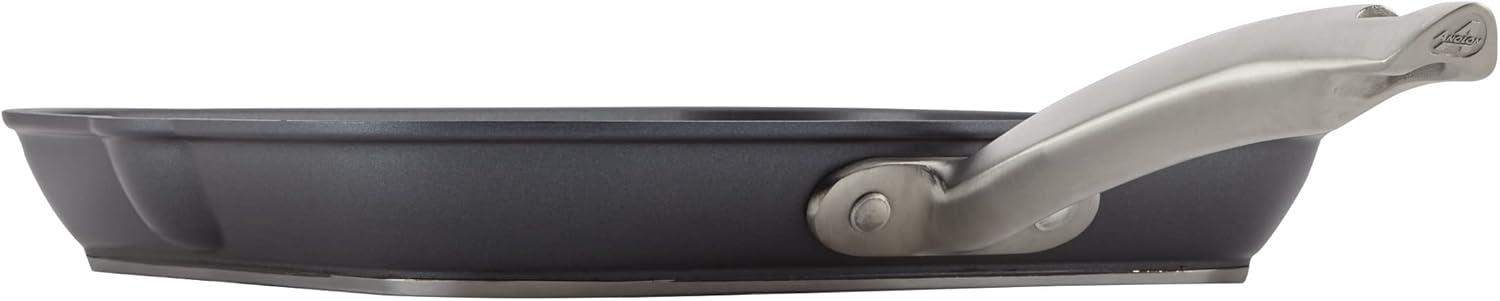 Anolon Accolade Forged Hard Anodized Nonstick Induction Square Stovetop Grill / Griddle Pan, 11 Inch, Moonstone