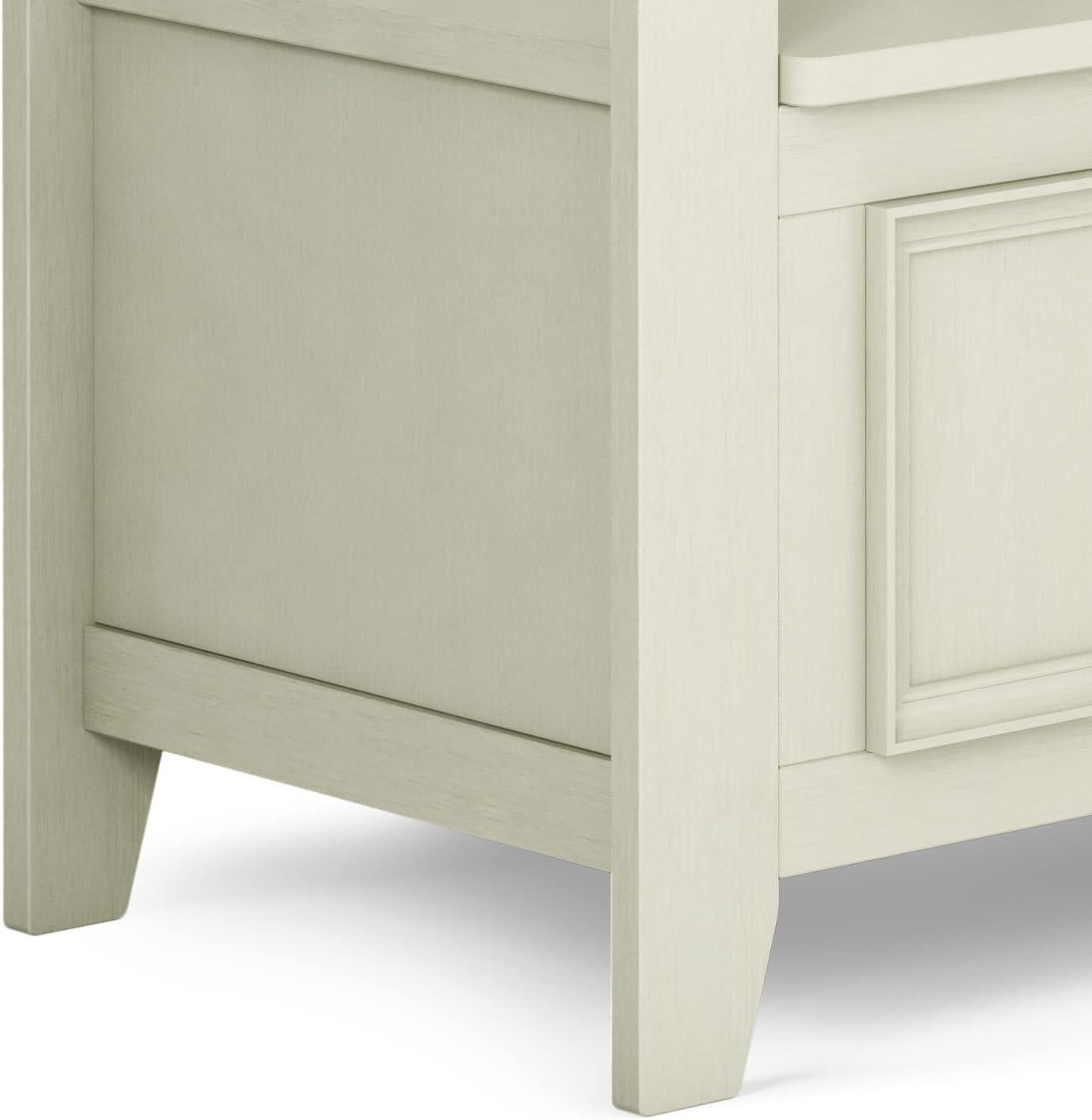 Simpli Home Amherst 48"W Solid Wood Entryway Storage Bench with Lift-Top Lid and Dual Compartments
