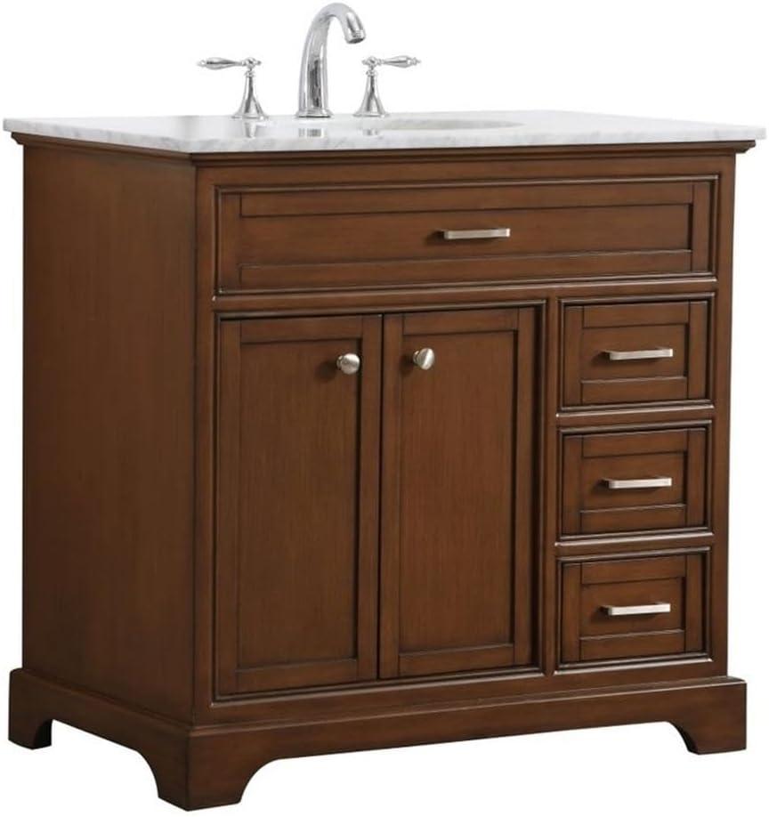 Hermes 36'' Single Bathroom Vanity with Marble Top